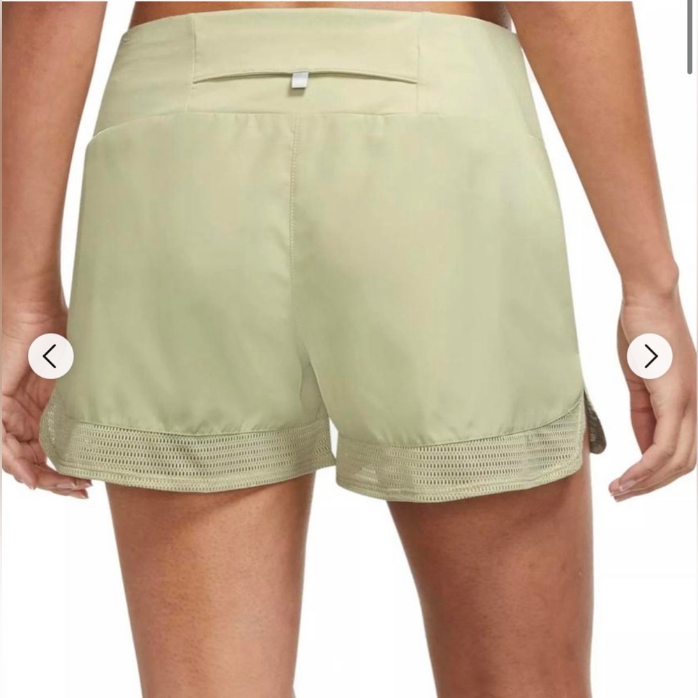 NWT Nike Dri-fit Running Olive Aura shorts w/ drawstring and liner-Size l/xl - Picture 2 of 13